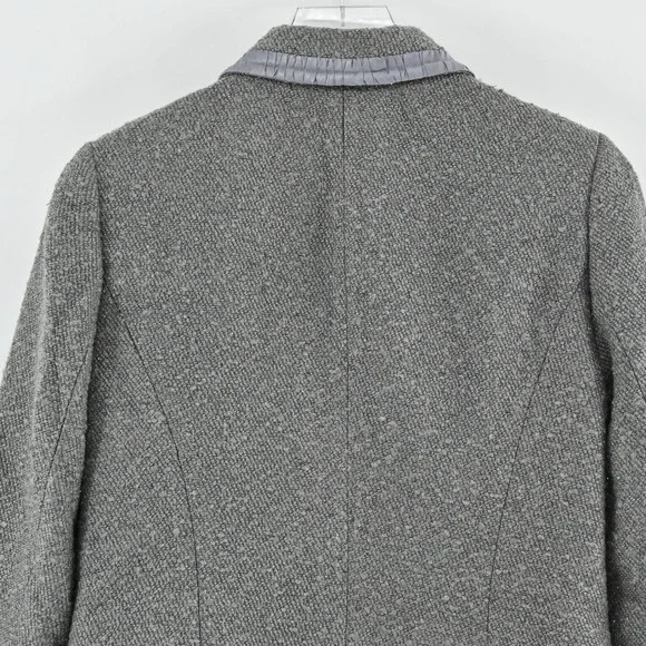 Vtg Kasper Womens Tweed Blazer Size 6‎ Gray Wool Metallic Career Business Jacket - Picture 11 of 13